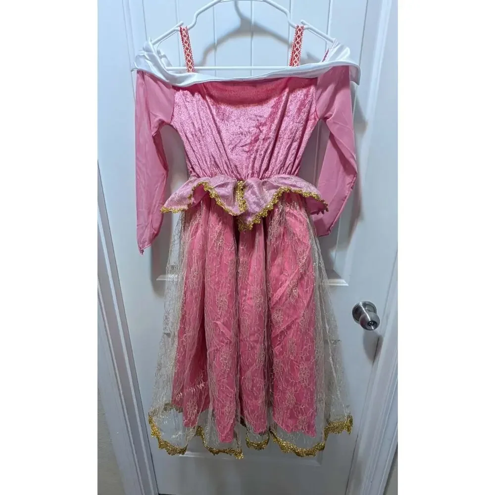 Aurora Sleeping Beauty Pink Princess Dress Halloween Costume Girls Sz. 7-8 Years